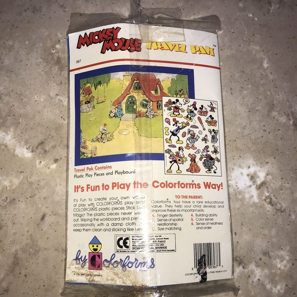 VTG Mickey Mouse Disney Colorforms Travel Pak Sealed